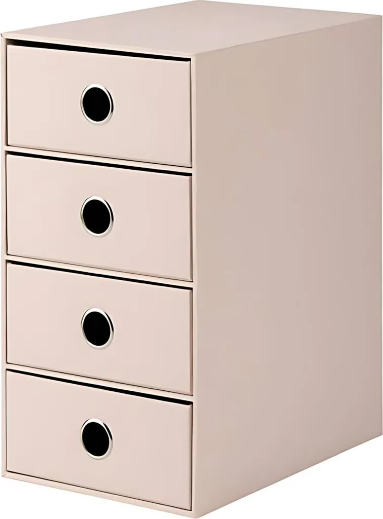 Petite tour de rangement 4 tiroirs Powder - Format compact 32cm
