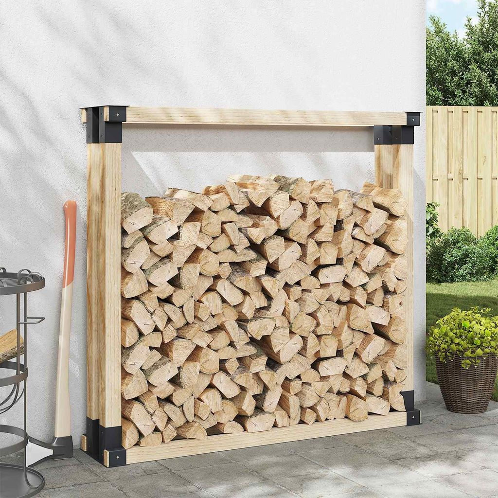 Möbel Hilfsmittel für Holzstapel 4 pcs Anthrazit 34 x 10 x 15 cm Stahl - Kaminholzregale CC2208