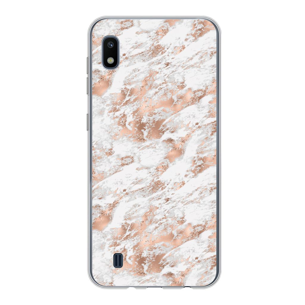MuchoWow Handyhülle Schutzhülle Hülle für Samsung Galaxy A10 Roségold - Muster - Marmor - Luxus Silikon Softcase Handy Hülle - Schutzhülle