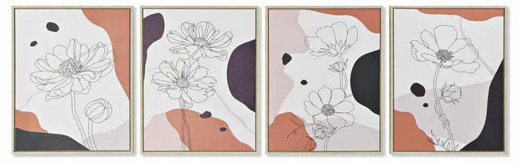 Tableau de décoration murale Toile DKD Home Decor - Set de 4 cadres 40x50cm