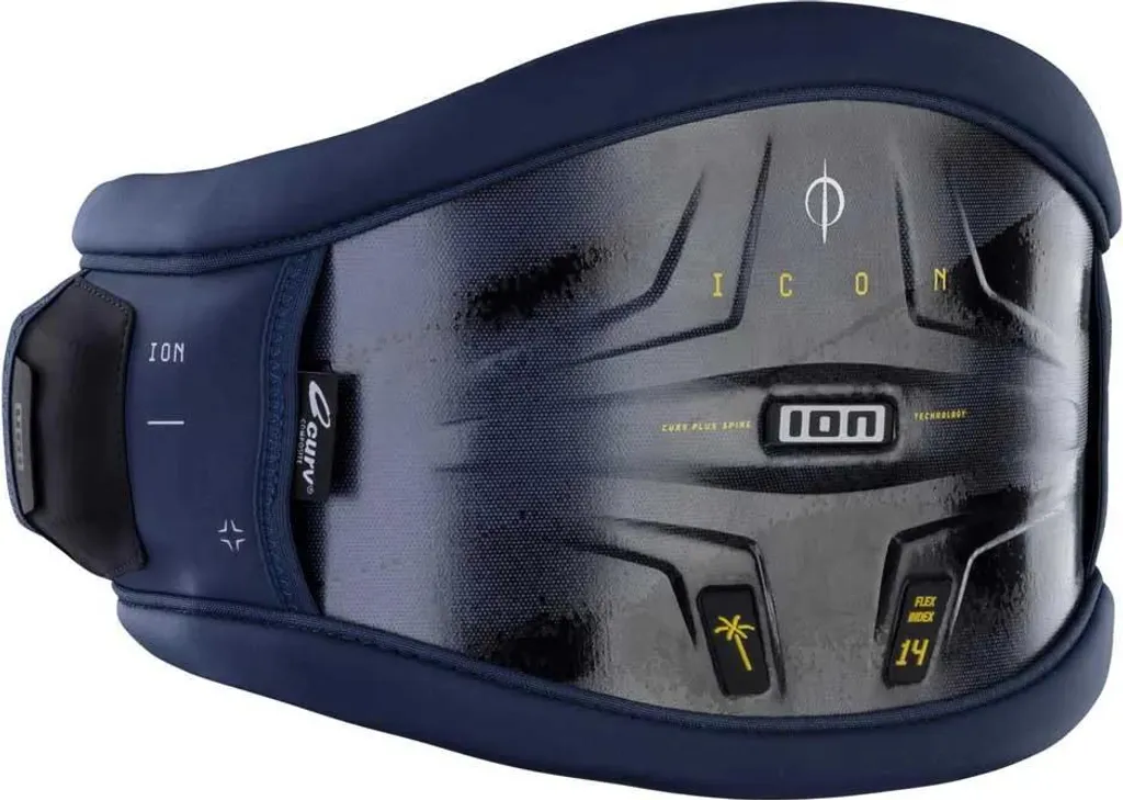 Harnais de Windsurf Rigide Ion Icon Curv Bleu L pour Riders Exigeants