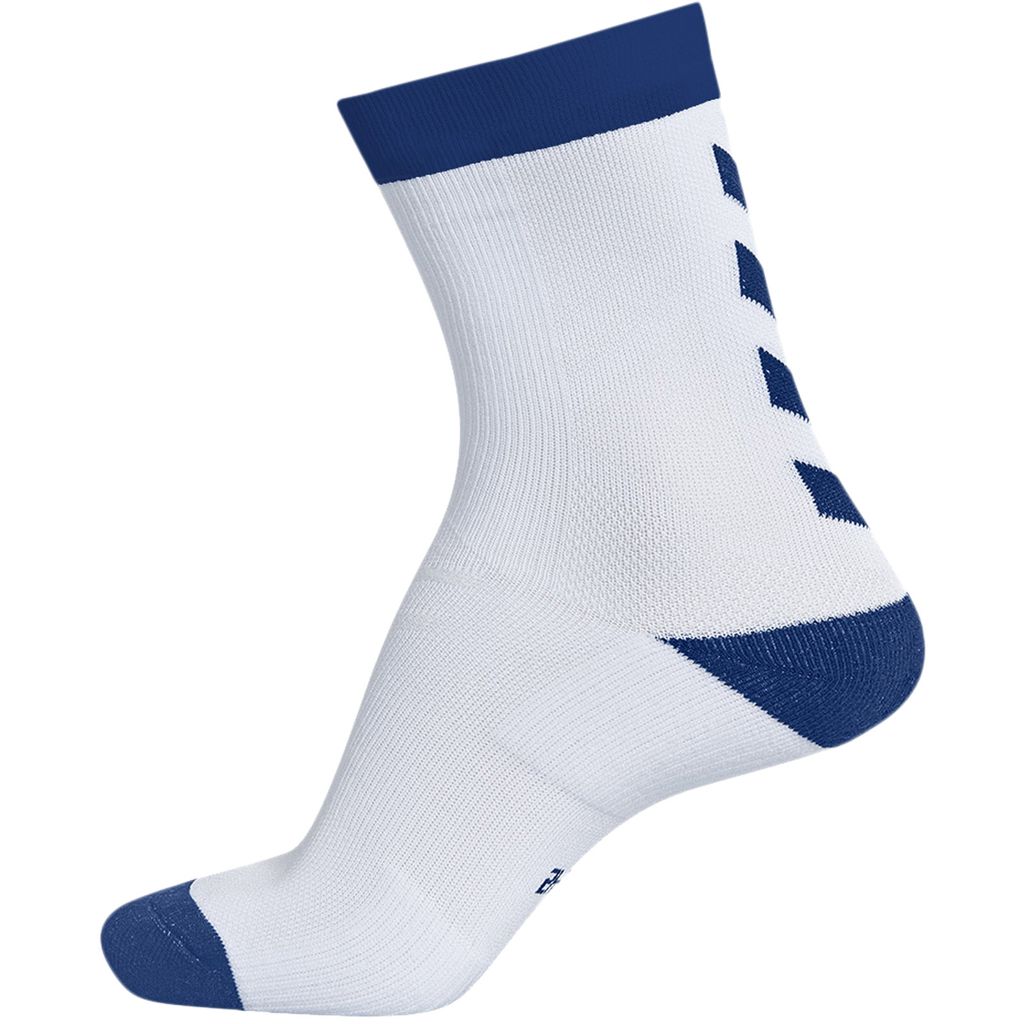 Hummel Element Indoor Sport Sock 2 Pack, White/True Blue, 27-30