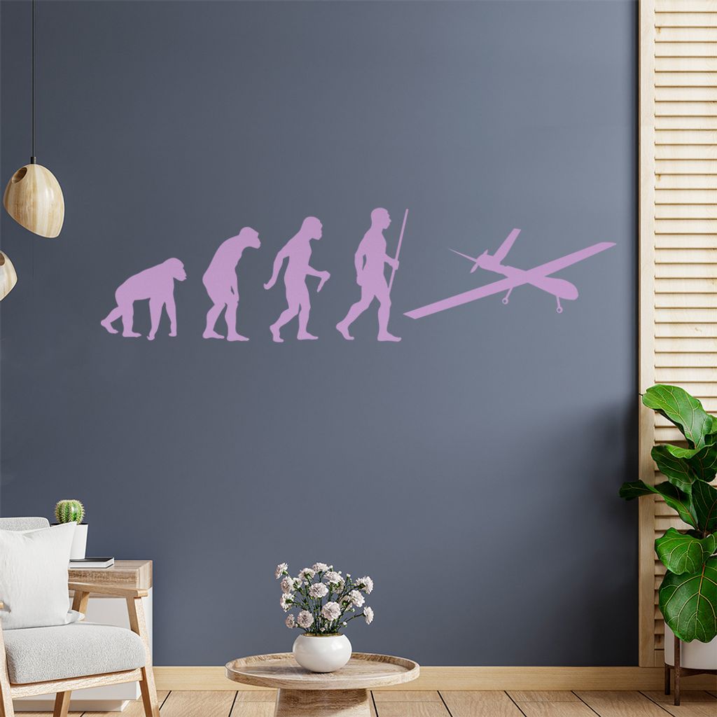 Drohne Flugzeug Evolution Wandtattoo Wandaufkleber Wall Sticker - Dekoration, Küche, Wohnzimmer, Schlafzimmer, Badezimmer
