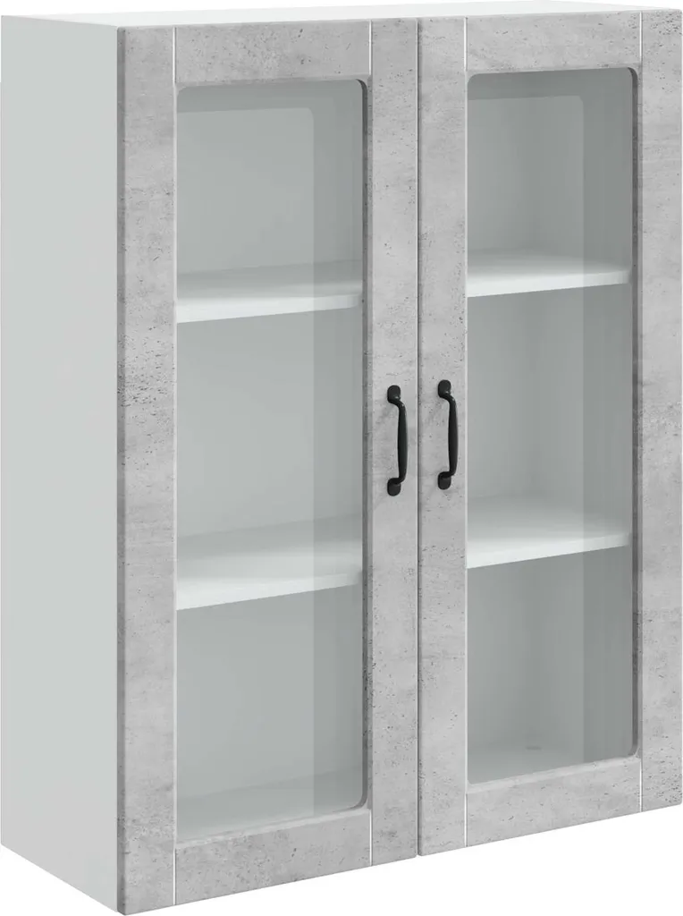 Armadietto Pensile Cucina 80 cm Grigio Cemento | vidaXL Legno Robusto