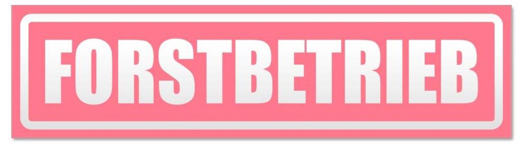 Kiwistar - Autoaufkleber - Hellrosa - 45 x 12 cm - Forstbetrieb invertiert - Hinweis Aufkleber Sticker für Auto, Kfz, Fahrrad, PKW, LKW