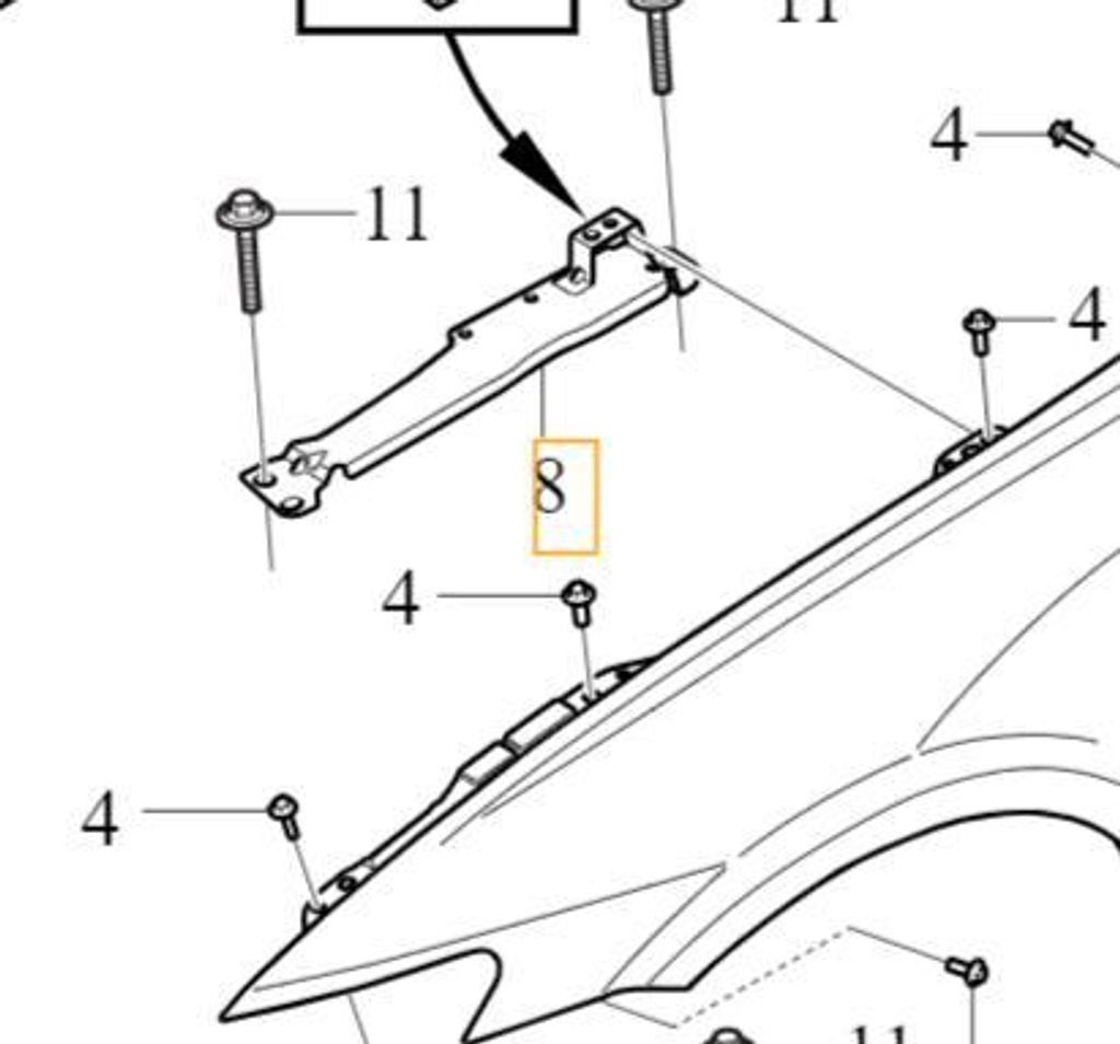 VOLVO S60 III V60 II linke Kotflügelhalterung vorne OE
