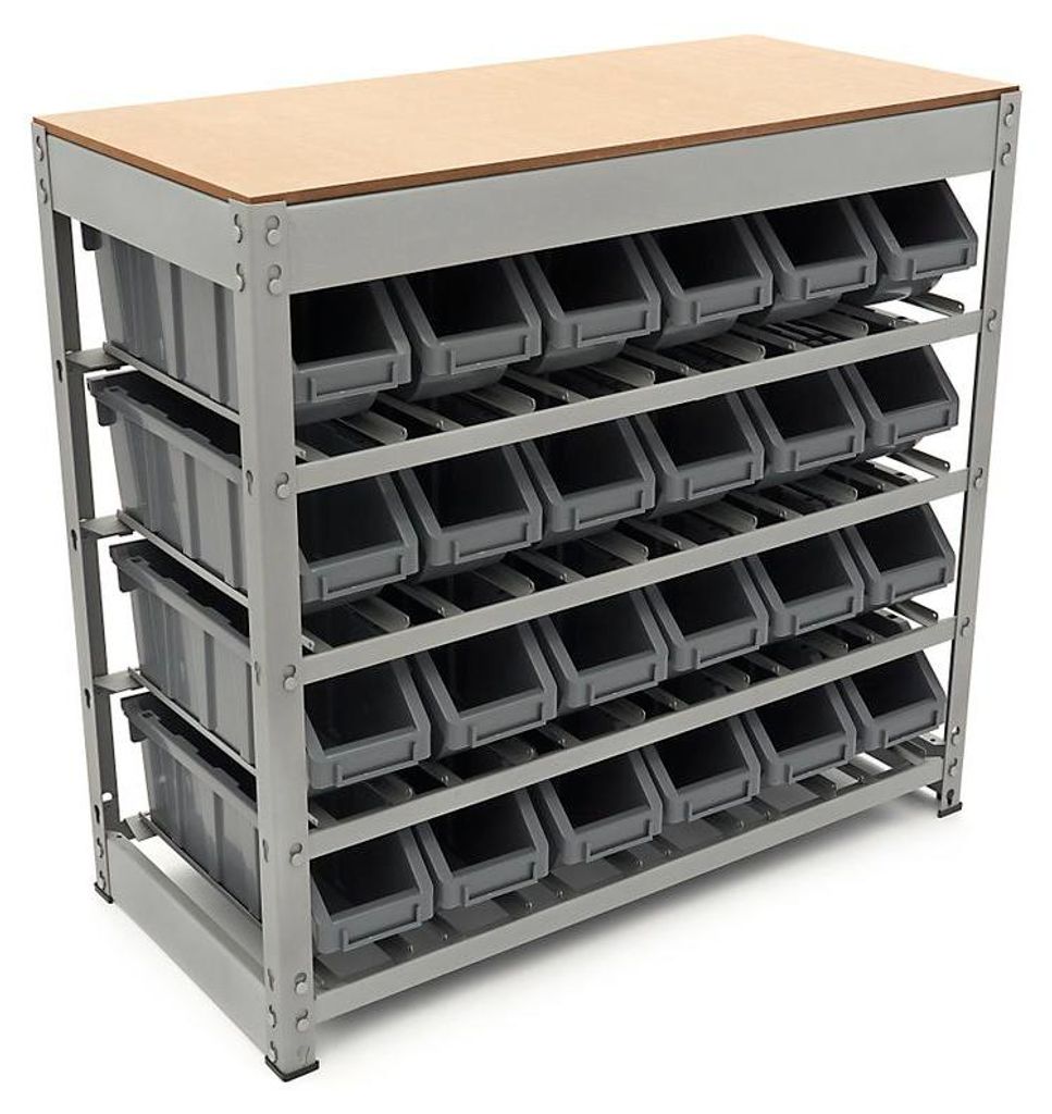 HBM Aufbewahrungsschrank, Aufbewahrungssystem, Regalsystem mit 24 Aufbewahrungsfächern