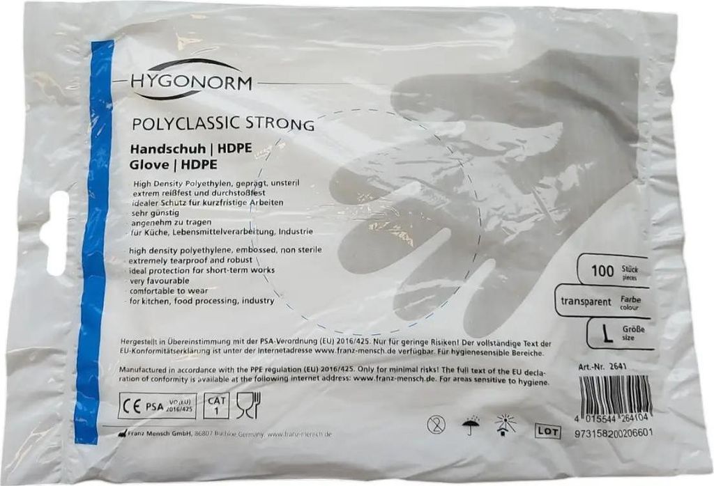 franz mensch HDPE Handschuh "POLYCLASSIC STRONG" HYGONORM L