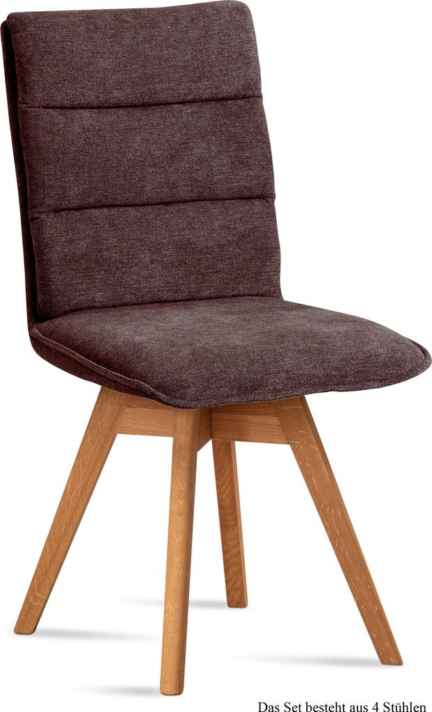 Esszimmerstuhl drehbar (4er-Set) Dorle 47x92x60 Eiche geölt/Braun
