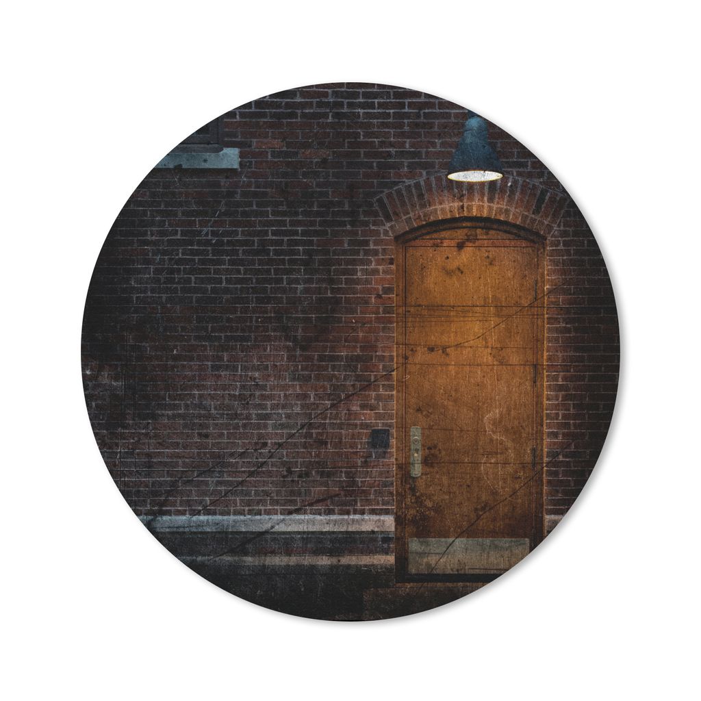 MuchoWow Mauspad Mousepad Tür - Wand - Lampe - Architektur 50x50 cm - Mousepads - Maus Mat - Pad - Mausunterlage - Vinyl