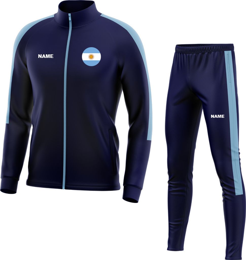 Trainingsanzug ARGENTINIEN Sportanzug Jogginganzug mit Druck (Name, Nummer oder Initialen) - S Größe: S