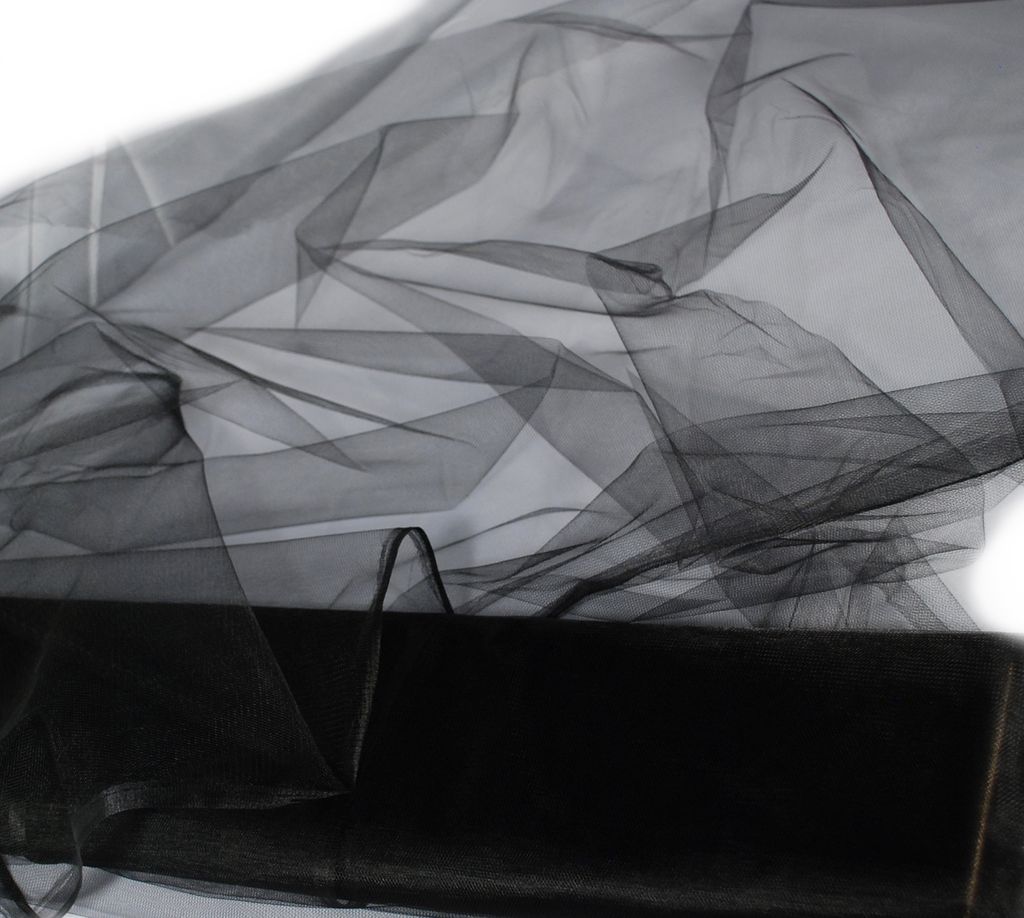 Tüll in schwarz 150 cm x 10 m Tüllstoff Produktbild 