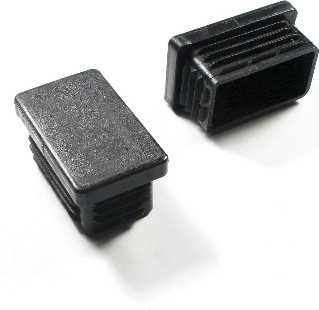 Ajile, 4 Stück, Rechteckiger Lamellenstopfen 50x30 mm (Wandstärke 1,0,2,75 mm), Schwarz, EPH124x4