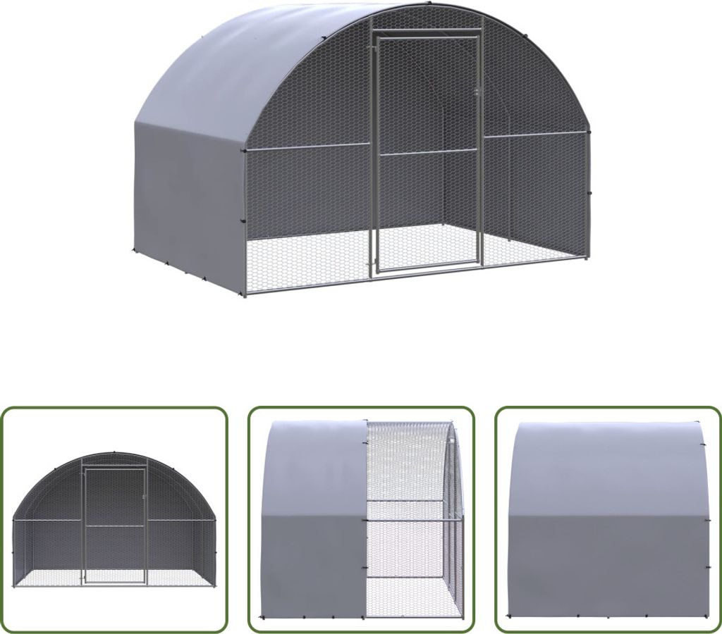 The Living Store Poulailler d'extérieur 3x2x2 m Acier Image du produit 