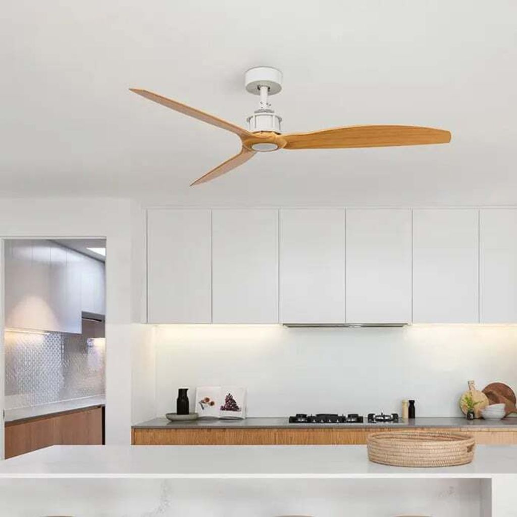 Deckenventilator ohne Licht weiß/Holz Ø 128 cm JUST FAN M