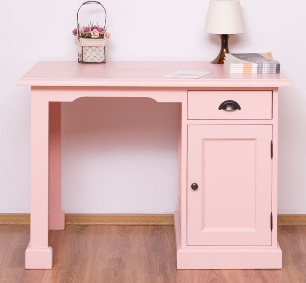 Casa Padrino Landhausstil Schreibtisch Rosa 110 x 70 x H. 78 cm - Massivholz Sekretär im Landhausstil - Büro Möbel - Massivholz Möbel - Landhau...
