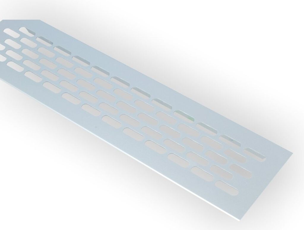 Aluminium Lüftungsgitter 60x245mm Stegblech Lüftungsblech Lüftung Heizungsgitter Silber eloxiert