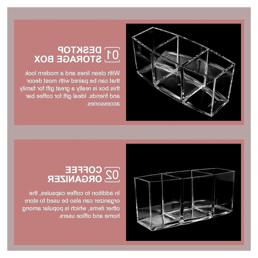 Acryl Kaffee Kapselhalter mit Fächern – Transparenter Organizer für Kaffeekapseln, Tee und Bonbontüten – Aufbewahrungsbox für Kaffee Bar un...