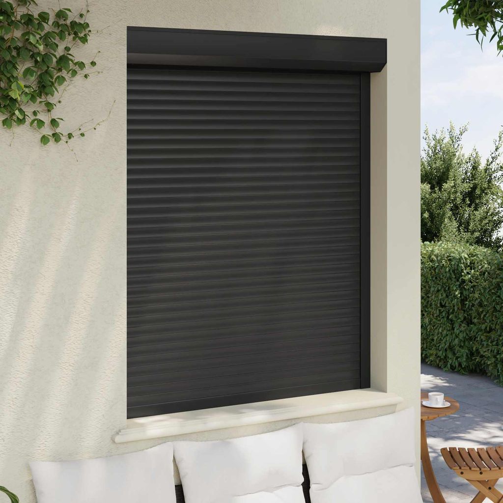 "Rabatt 2026"Rollladen 1 PC Moderne HOMMIE - Stabil - Anthrazit 120 x 150 cm Aluminium und Polyurethan - Rollladenzubehör GermanyMöbel64282