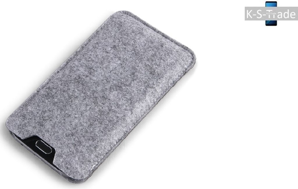 K-S-Trade Filz Handyhülle kompatibel mit Samsung Galaxy S10 (Dual-SIM) Schutzhülle Filztasche Filz Tasche Case Sleeve Handy Hülle Filzhülle grau