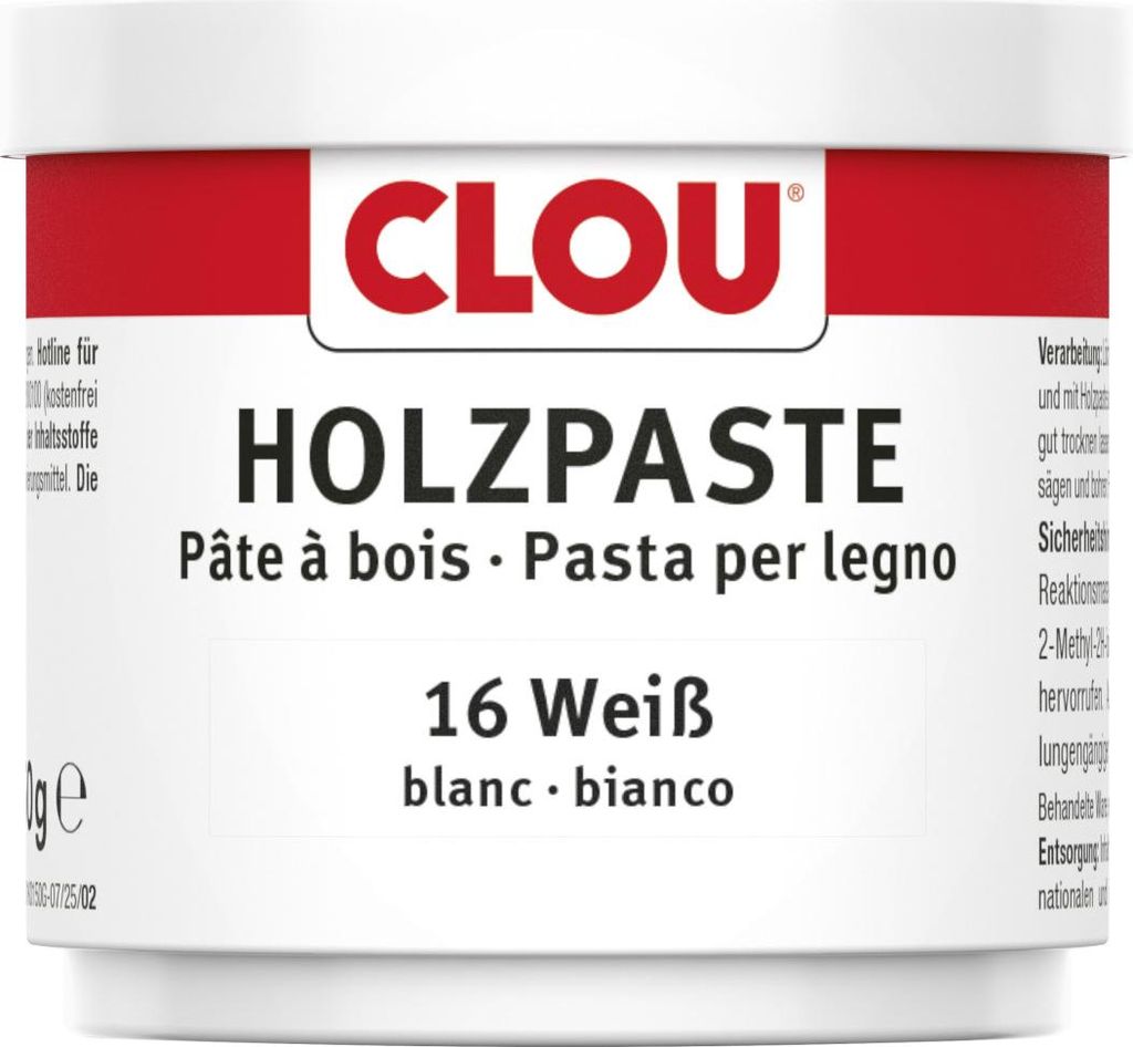Clou Holzpaste weiß 150 g zum Ausbessern von Produktbild 