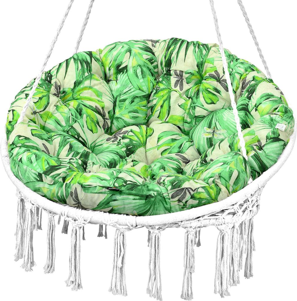 AMPO Sitzkissen Papasan Rattan Kissen Auflage für Hängesessel Hängeei Schaukel 120 cm