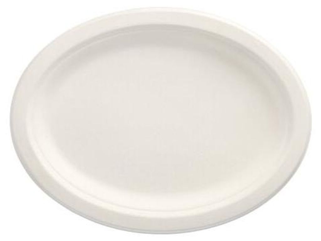 500 Teller, Zuckerrohr "pure" oval 26 cm x 20 cm x 2 cm weiss