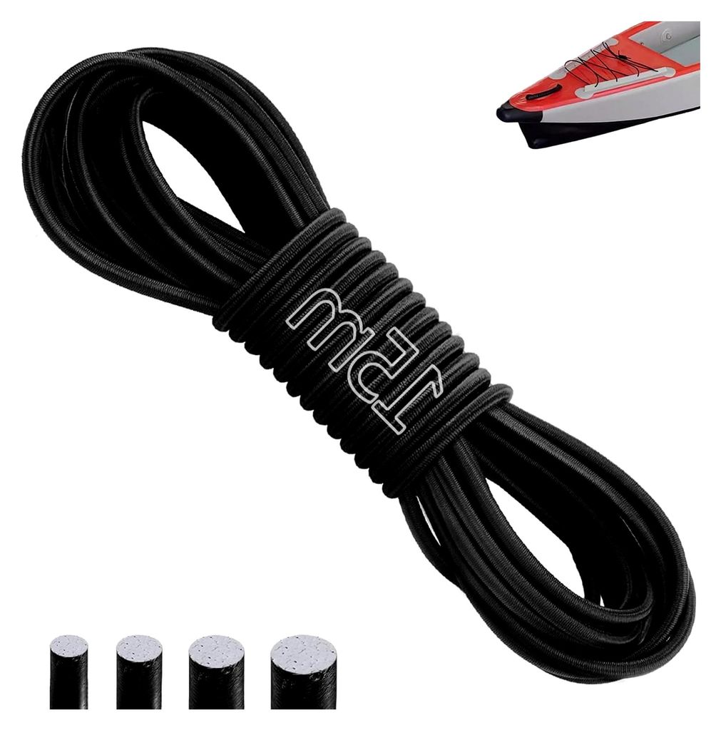 Gummiseil Expanderseil 15 m Gummikordel 3 mm Schwarz Bungee Cord UV-Schutz Spanngummi für Anhängerplane Rucksack Schnürsenkel Zelte