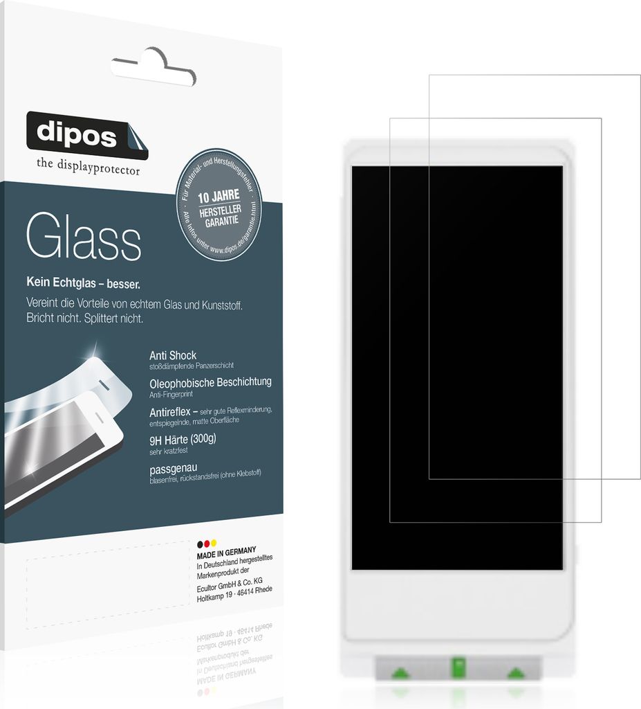 2x Schutzfolie für Clover Flex Pocket matt - Anti-Shock 9H Folie dipos Glass Kunststoffglas