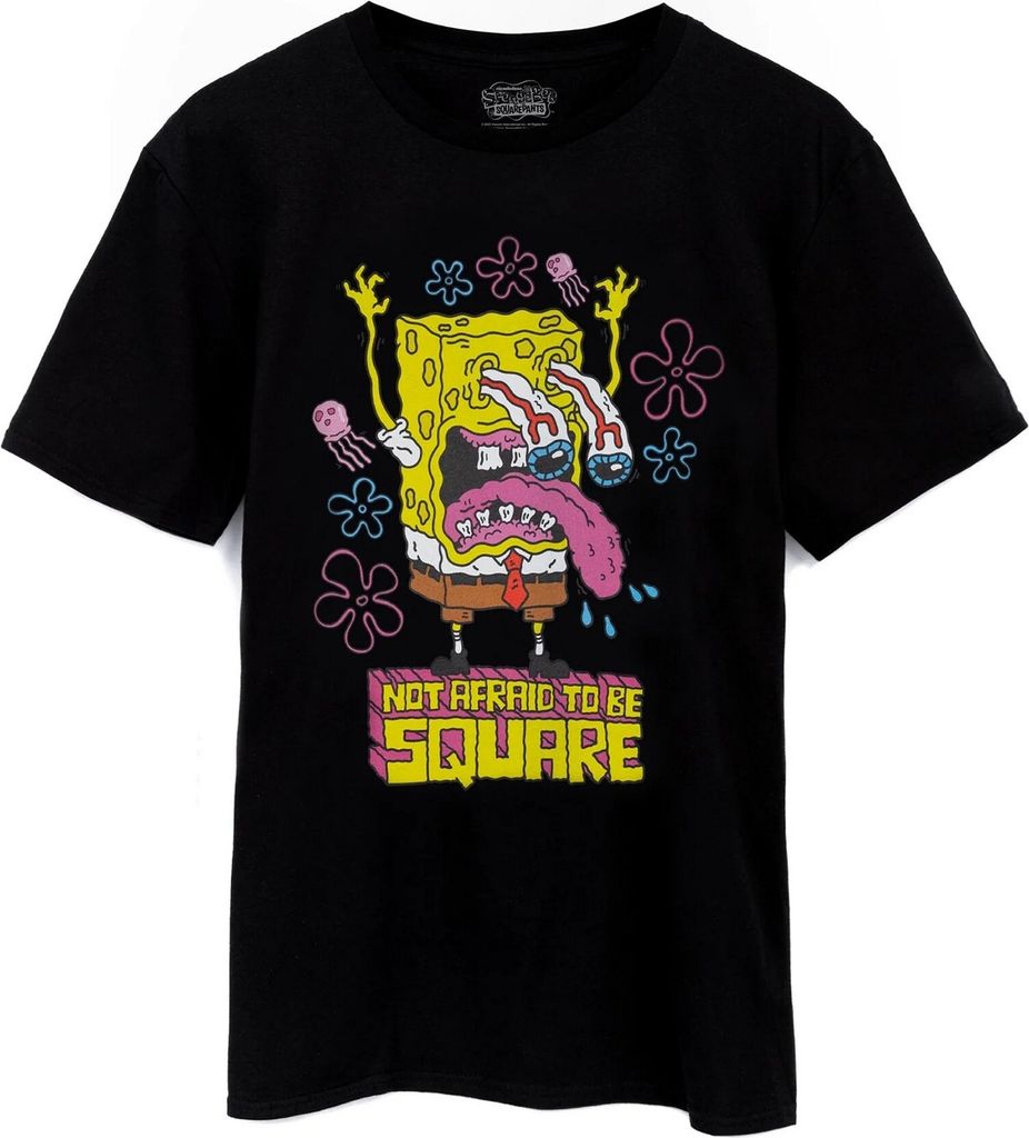 SpongeBob SquarePants - "Not Afraid to Be Square" T-Shirt für Herren NS7238 (L) (Schwarz)