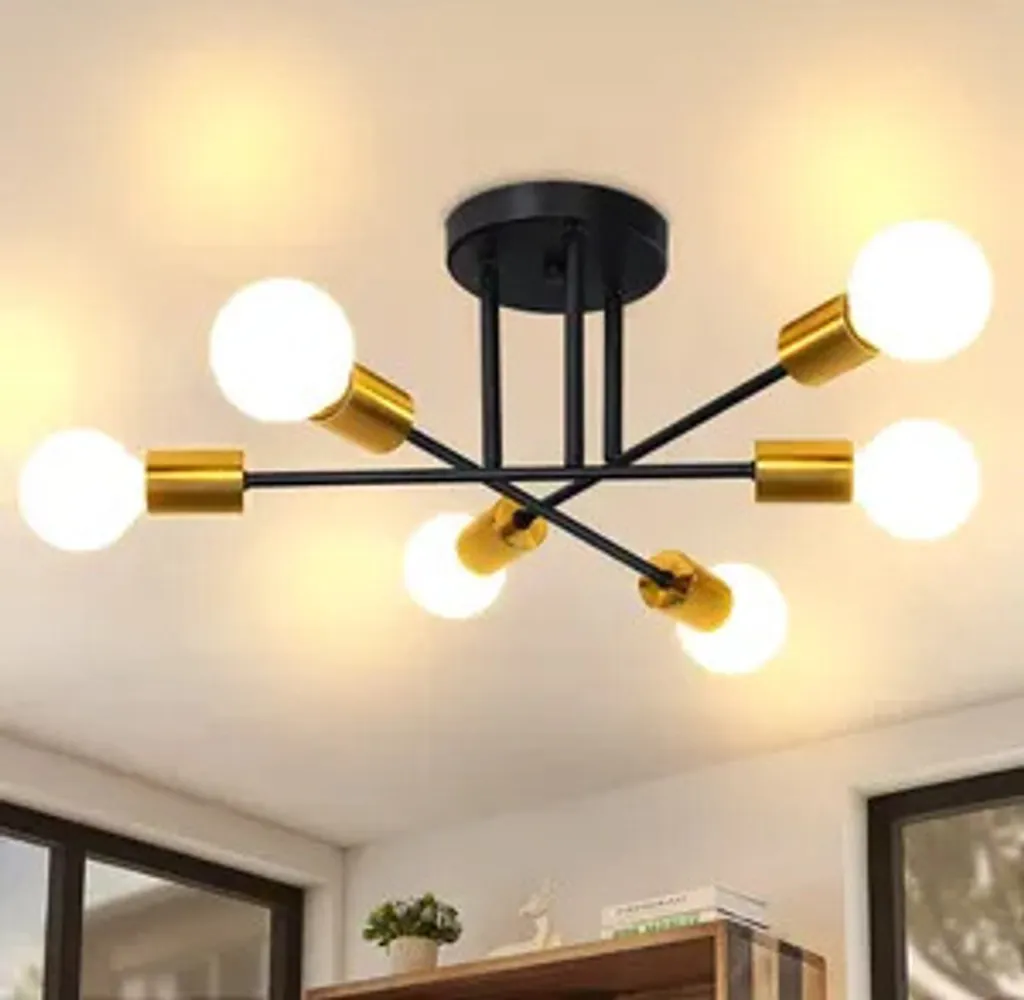 Plafonnier Vintage E27 pour Éclairer un Grand Salon Sombre en Métal