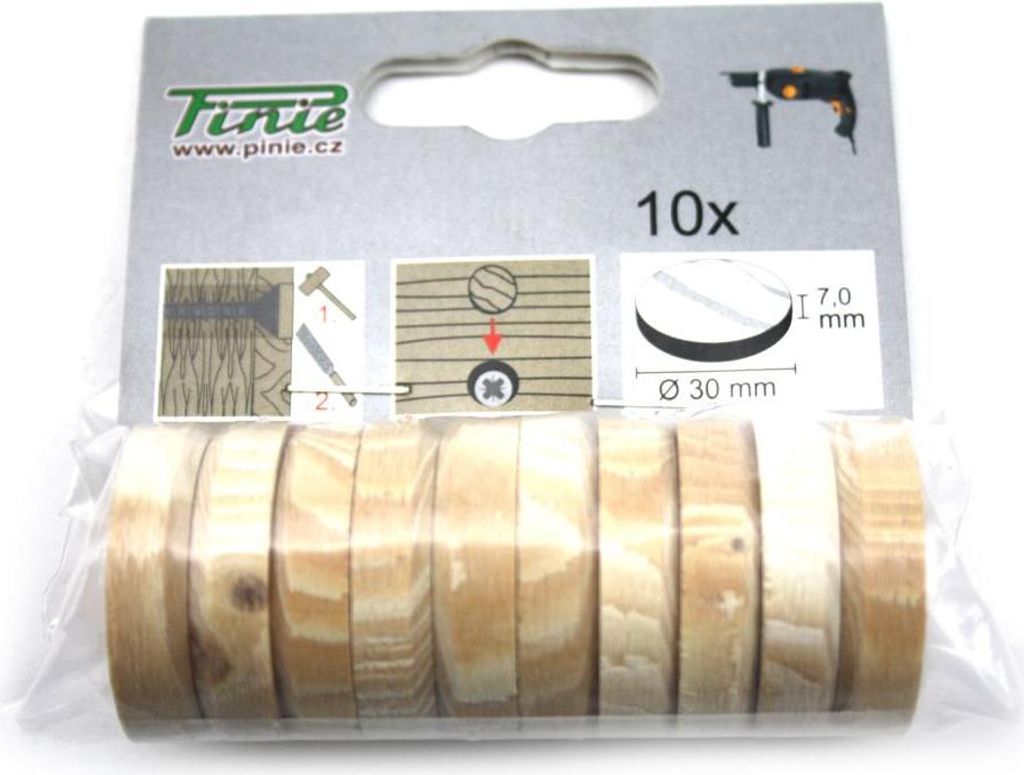 Querholzplättchen Fichte Konusplättchen Holzplättchen Holz Ø 30 x 7 mm 10 Stück