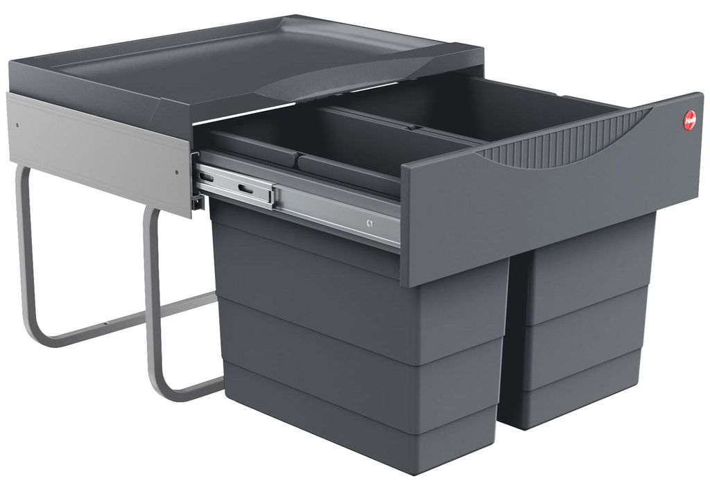 Hailo Poubelle 3644901 Tandem 18+12 L pour armoires à Image du produit 