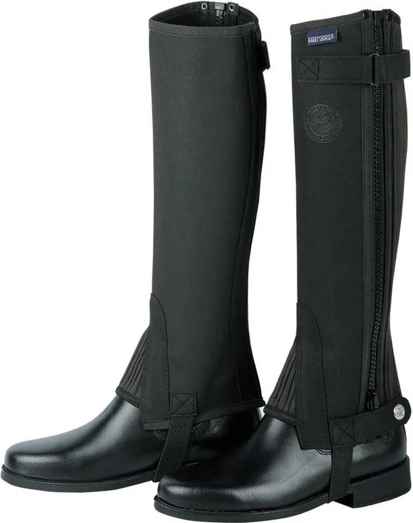 Demi-chaps en Amara Noir Taille M Harry's Horse pour Équitation Classique