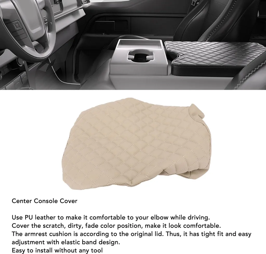 Copertura Per Bracciolo Console Ford F150, F250, F350, Expedition - Cuscino Morbido Antigraffio Nero