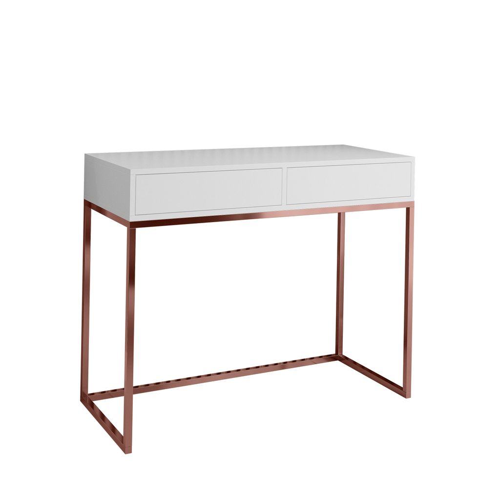 AX LIVING Coiffeuse Blanc Lortie 100 tiroirs couleur cuivre Image du produit 