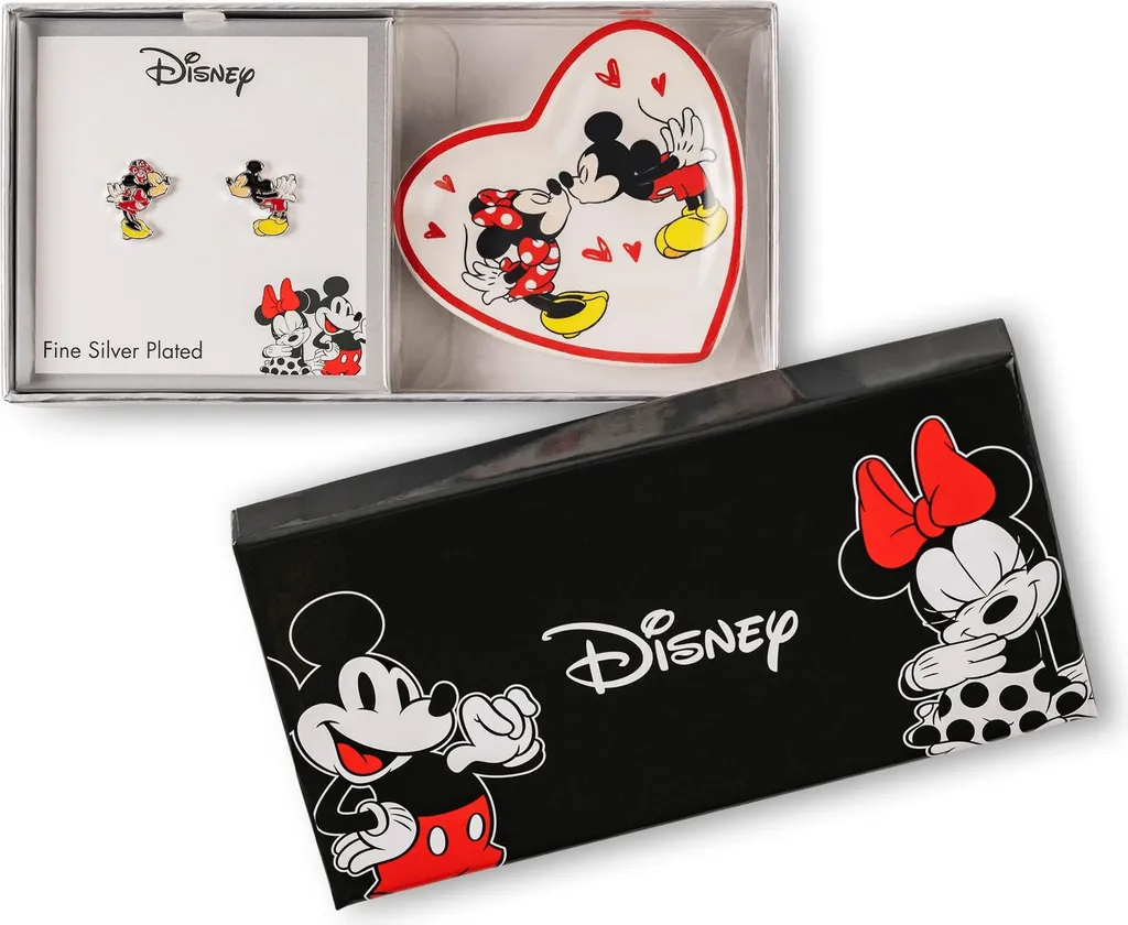Ne perdez plus vos bijoux : Coffret boucles Mickey & Minnie et plateau