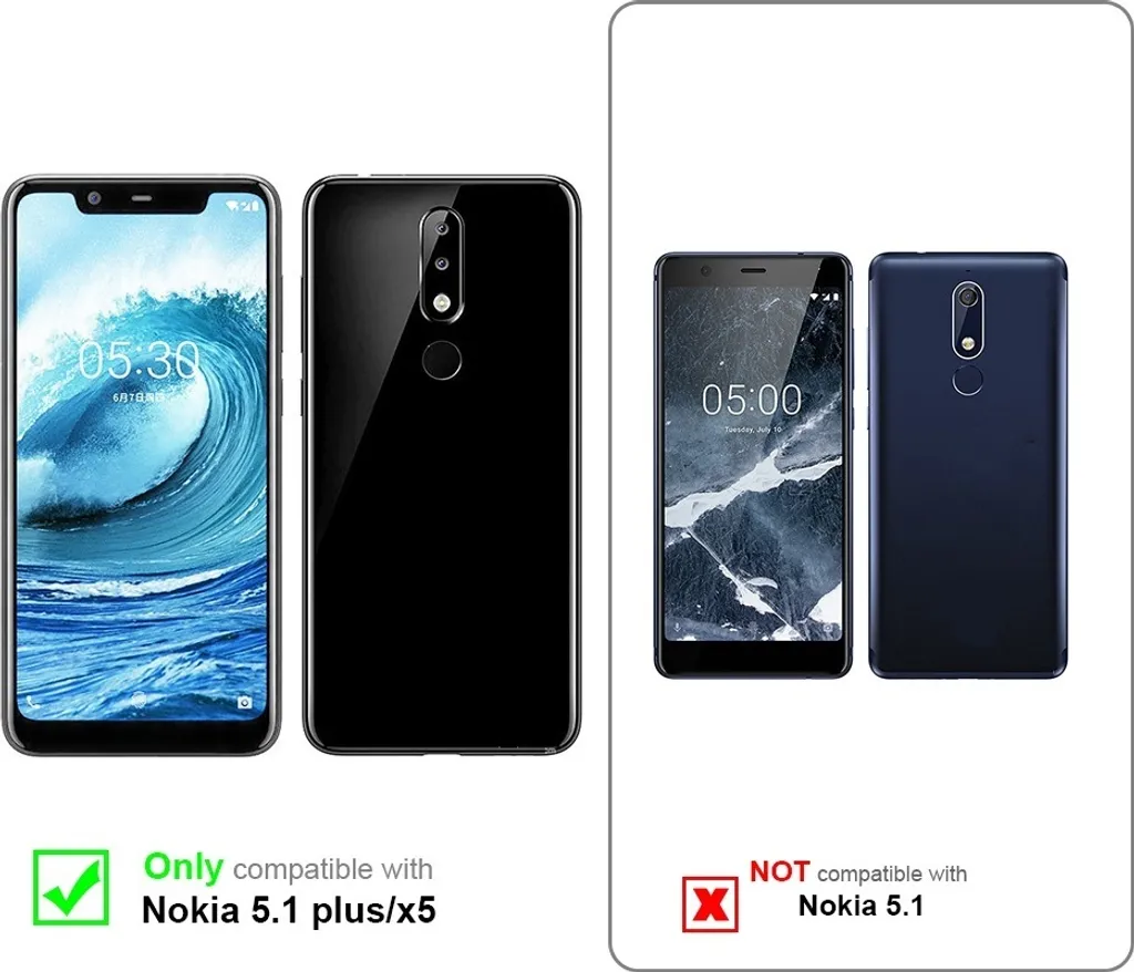 cadorabo Case works with Nokia 6 2018 / Nokia 6.1 in CANDY DARK BLUE - Shockproof and Scratch Resistant TPU Silicone Cover - Ultra Slim Protective Gel