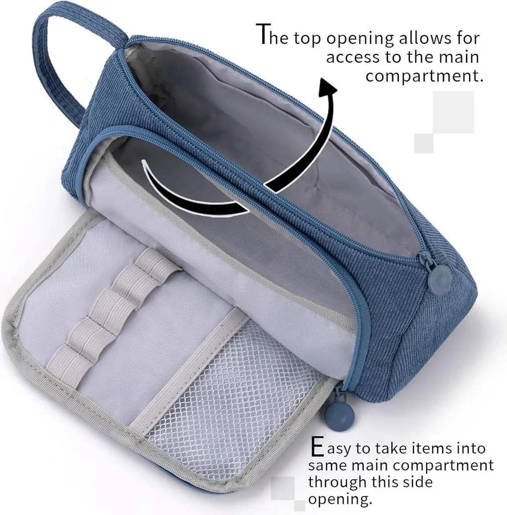Trousse à crayons multi-compartiments violette EASTHILL grand format