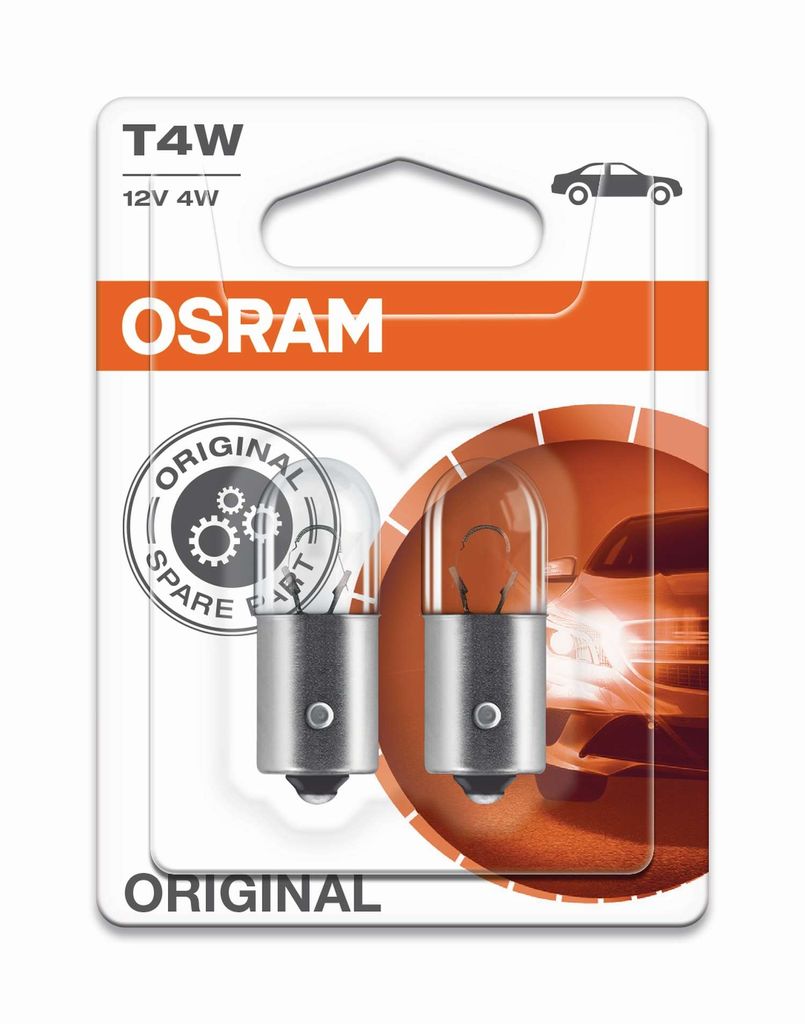OSRAM ORIGINEEL T4W BA9s 12V/4W (verpakking met 2 stuks) Productafbeelding 