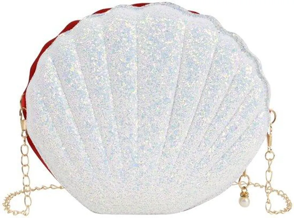 Sac bandoulière blanc scintillant à paillettes avec sangle réglable