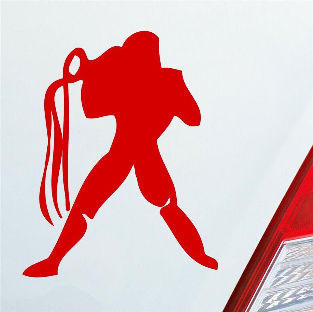 Auto Aufkleber Sternzeichen Wassermann PKW Car KFZ Roller 8x10 cm Rot Sticker Heckscheibenaufkleber