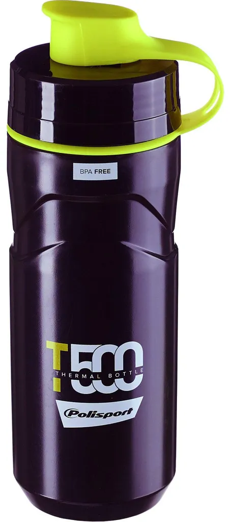 Bouteille Isotherme VTT Polisport T500 avec Valve Souple 500-650ml Noir
