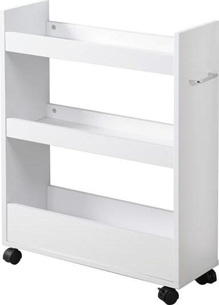 KESPER Nischenregal auf Rollen 78 x 22 x 60 cm Weiß 24852 Produktbild 