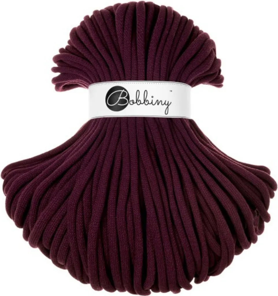 Fil Macramé Épais 9 mm Bourgogne pour Suspension Plante et Tissage