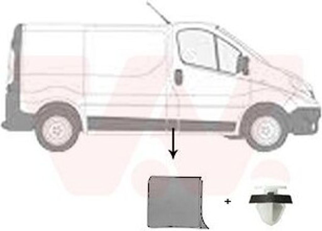 VAN WEZEL Seitenschutzleiste rechts B-Säule 4396404 für OPEL Vivaro B Combi (X82) Vivaro B Kastenwagen (X82) für RENAULT Trafic III Kastenwagen ...