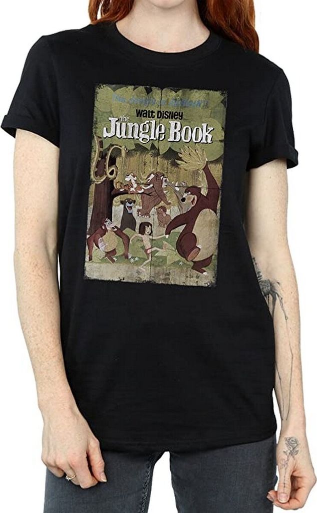 Jungle Book - "Retro" T-Shirt für Damen BI1428 (L) (Schwarz)