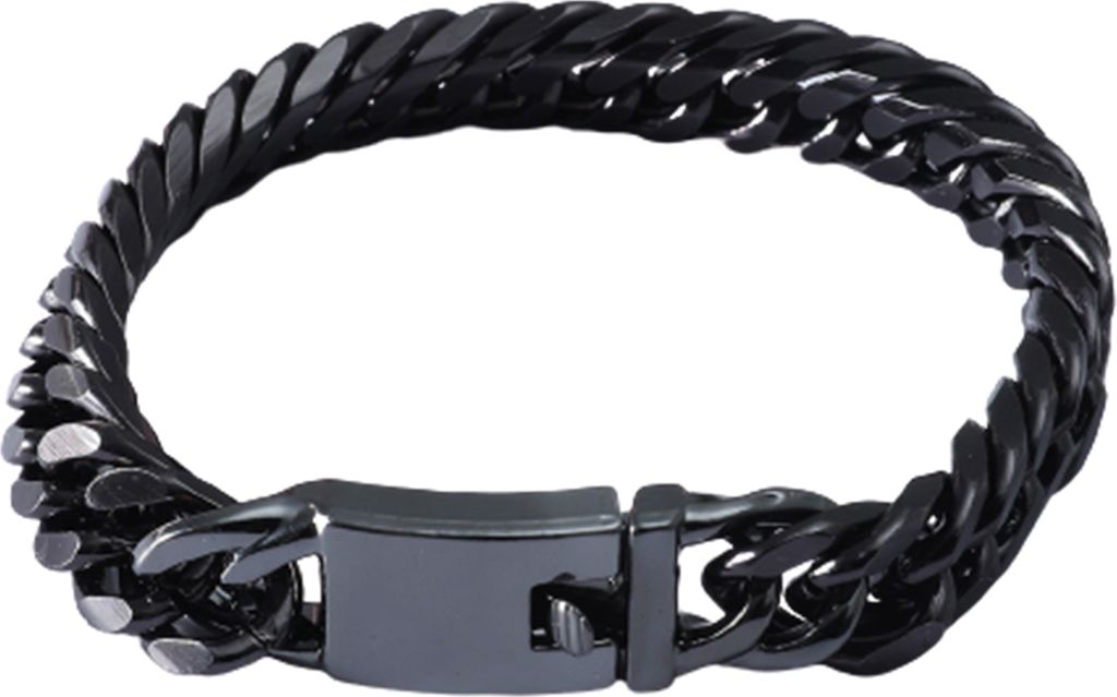 Mode einfache goldene Kette Armband Armreif Schmuck Zubehör Geburtstagsgeschenk-Schwarz