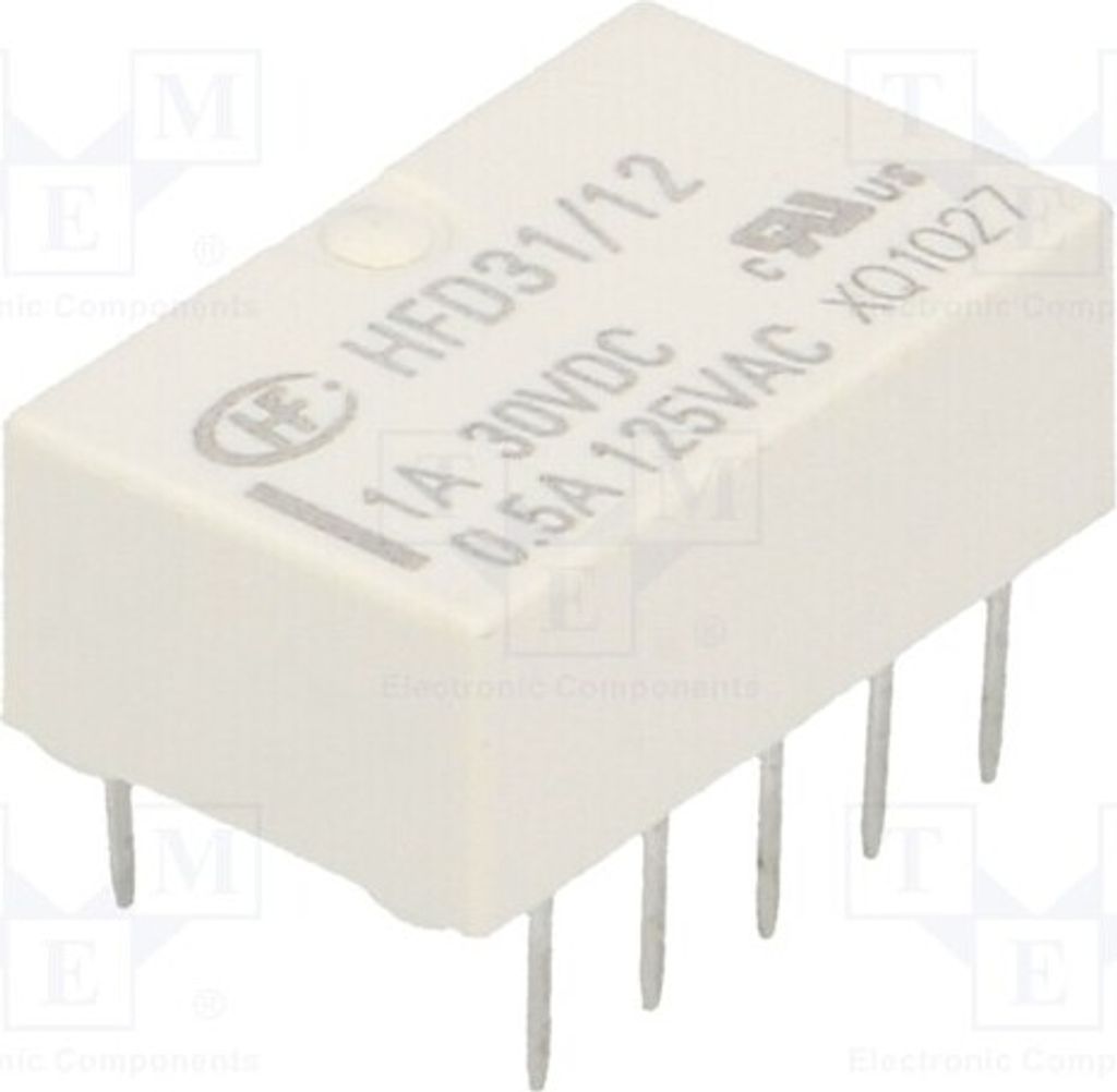 Relais: elektromagnetisch; DPDT; USpule : 12VDC; 0,5A/125VAC; 2A HFD31/12 Elektromagnetische Mini-Relais
