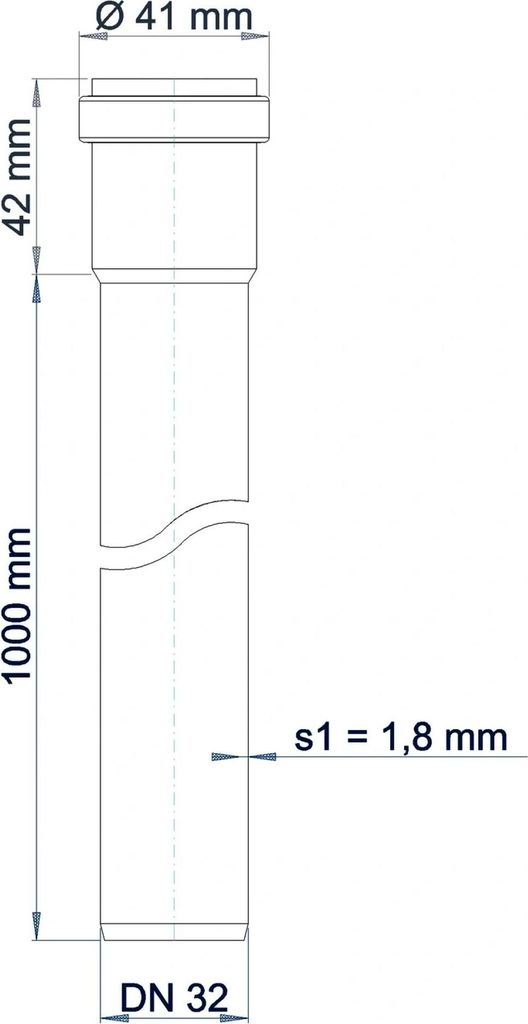 POLOPLAST POLO-KAL NG, Steckmuffenrohr, DN 32, Stange mit Produktbild 